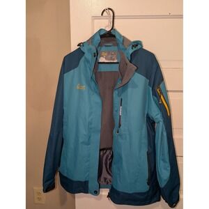 Cavalry Wolf Titan Thermo Outdoor Jacket Blue Hooded Windbreaker Water Resistant